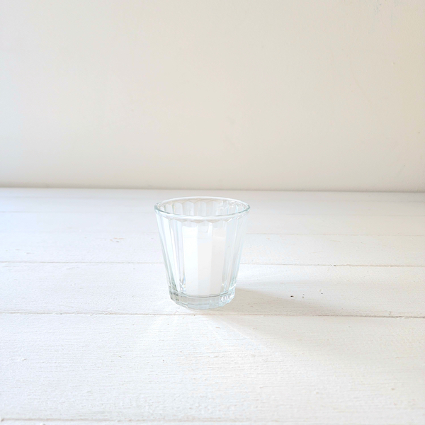 Ribbed Votive - Clear - 7.5cm